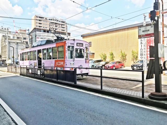 熊本市の電車通り、路面電車（熊本市電）と若葉のころ【くまもと街歩きと不動産BLOG】