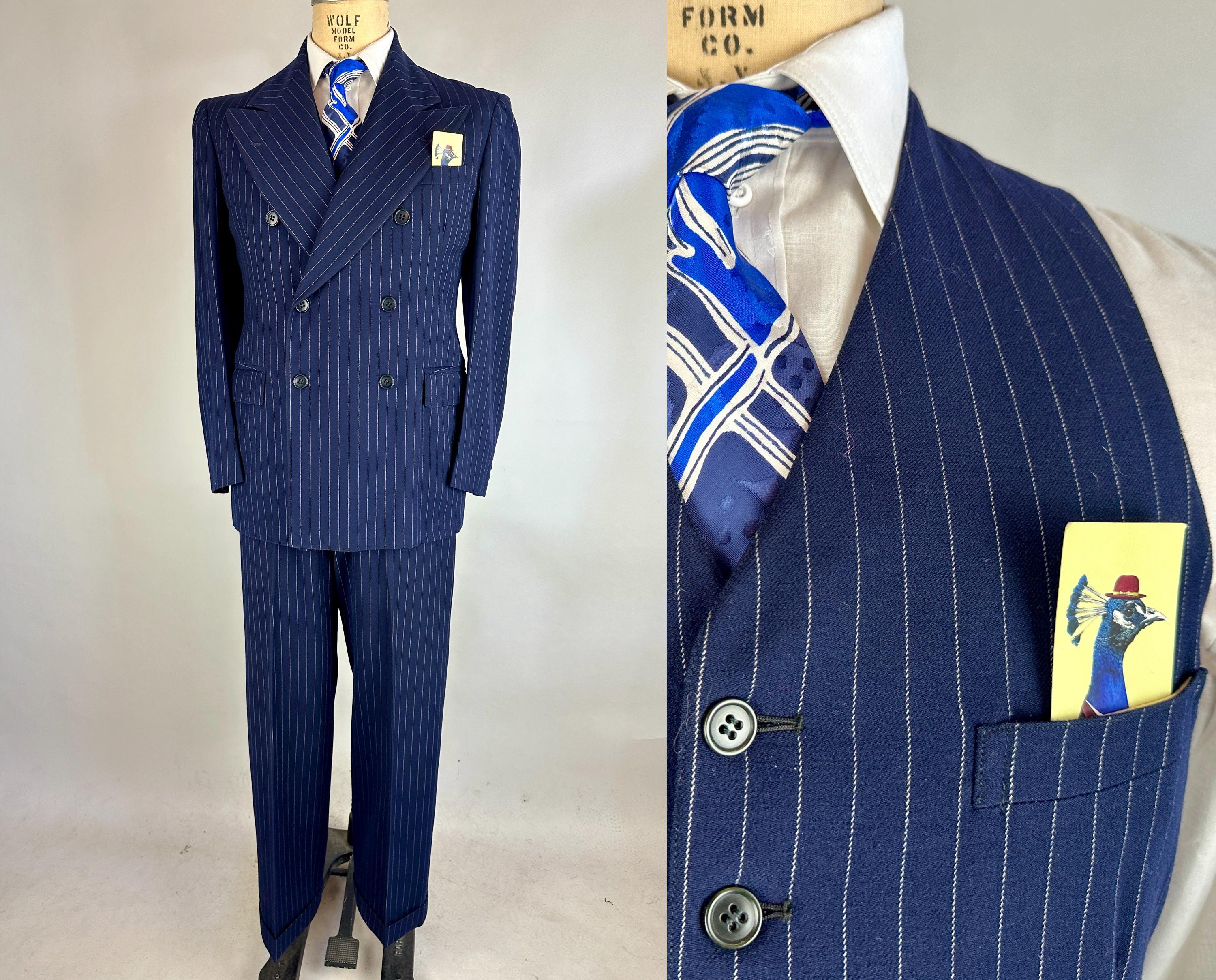 暴徒ボス ギャング 1920 年代ギャング マフィア ピンストライプ スーツ シカゴ男性コスチュームFruugo JP