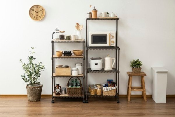 炊飯器のフタを全開できない使い勝手の悪いキッチン メタルラック快適収納ビフォーアフターアイリスプラザ_メディア