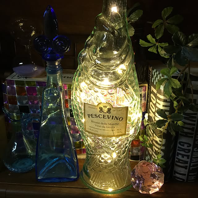 pescevino 空瓶テーブルナンバーライト11本セット