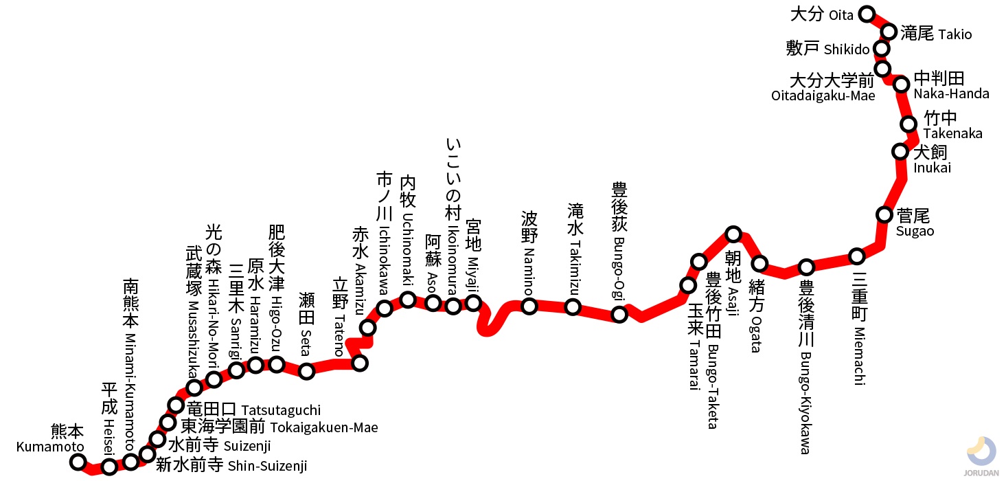 武蔵塚駅ＪＲ豊肥本線：路線図／ホームメイト