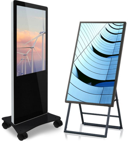 デジタルサイネージ 屋外 43インチ 防水仕様 2000輝度 可動 業務用 電子看板 ディスプレイ USBメモリー 大画面 液晶ディスプレイ デジタル店舗用 tv-g43po-bat デジタルサイネージ 屋外 スタンドタイプ VTU-43-15 43インチ 高輝度格安モデル安心価格 の「集客クン」