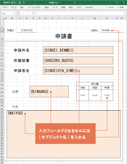 Excel 署名欄の作り方と記入方法Indeedインディード