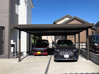 鹿児島県姶良市I様 大切なお車をしっかり保管！カーポート・ガレージ工事 YKKアリュース600、イナバガレーディア