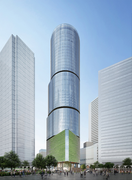 大阪マルビル建替で40階建・192mの複合ビル 形状や回る電光掲示板は継承 - Impress Watch