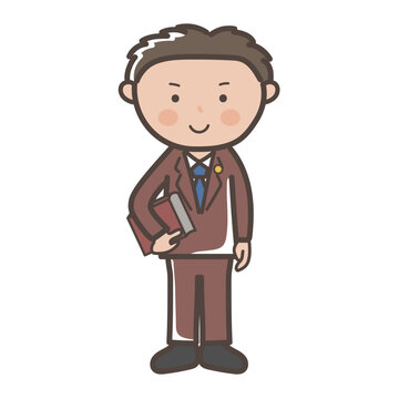 新人のアジア人男性弁護士：イラスト無料