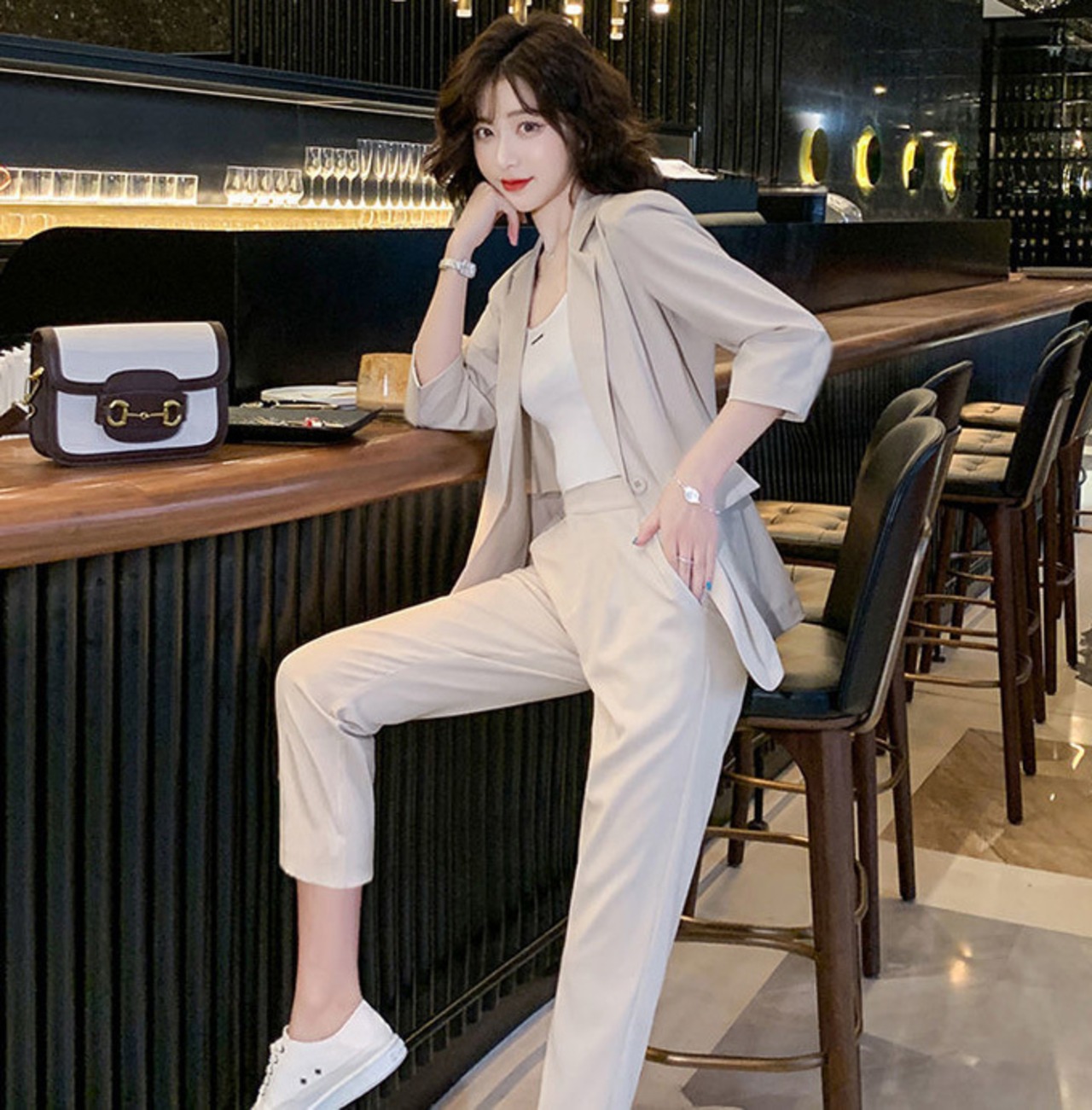 Amazon.co.jp: ワイドパンツ スーツ レディース セットアップ ズボン パンツスーツ ゆったり フォーマル スリム 就活 通勤 ビジネス用面接 無地 リクルート : ファッション