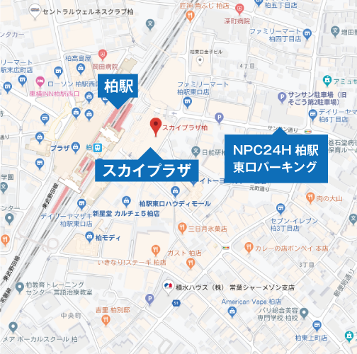 月極 タイムズ柏駅東口 自動車 ：平面の月極・定期利用駐車場情報タイムズの駐車場検索