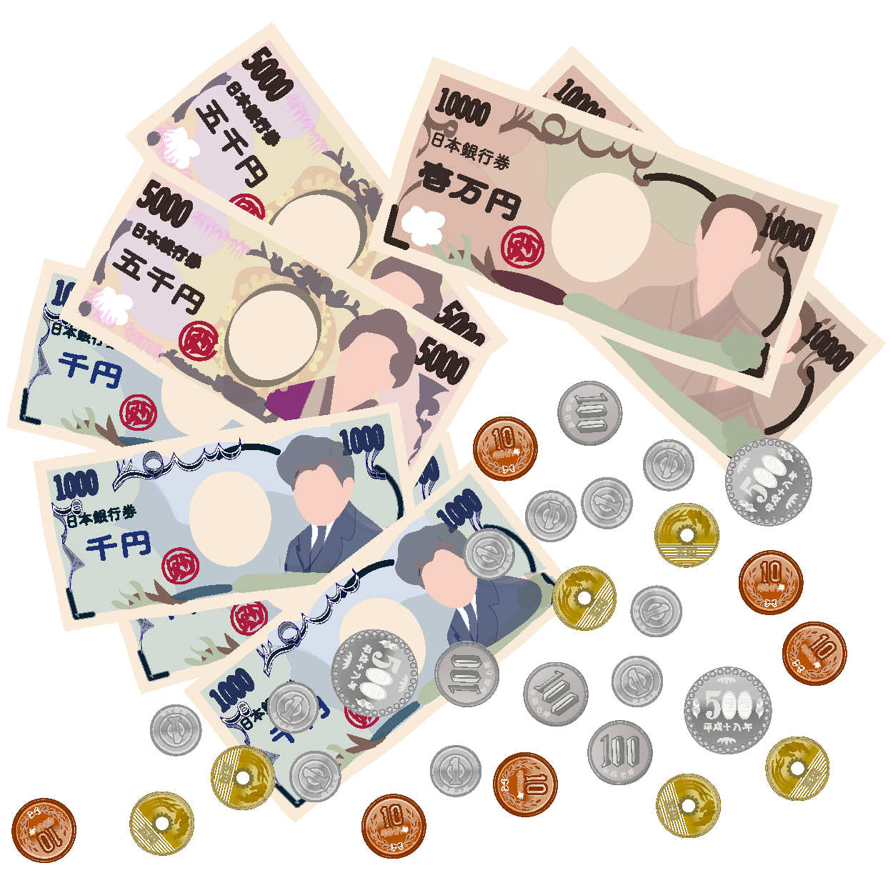 たくさんのお金を持つ人物のシンプルでおしゃれな線画イラストのイラスト素材83799120- PIXTA