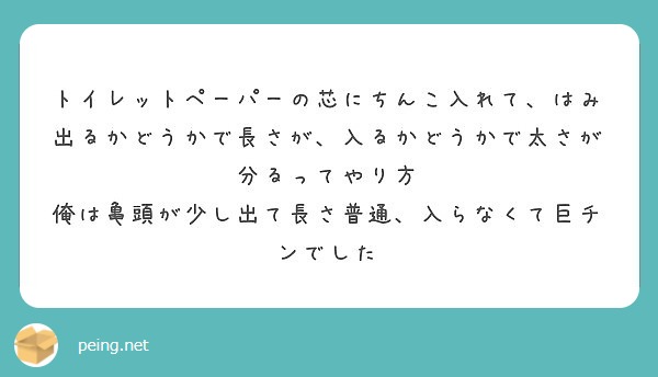 トイレットペーパーの芯より大きいと巨根って都市伝説について真剣に考えてみた。｜りょうちん